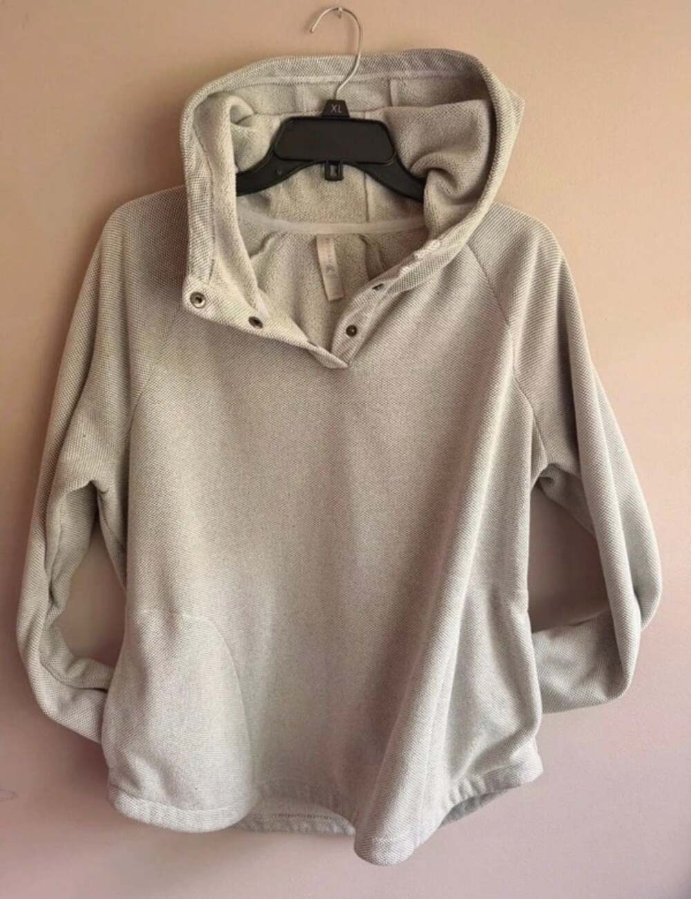 Kyodan Outdoor Honeycomb Knit Snap Neck Hoodie Sweatshirt